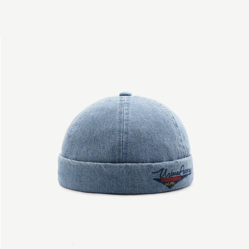 Hat Men'S Four Seasons Wash Denim Melon Skin Hat Street Hip Hop Landlord Hat Personality Fashion Retro Beauty