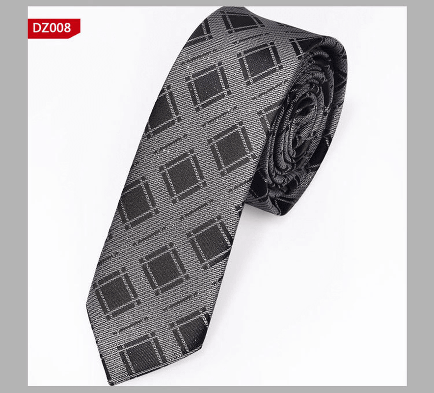 British Style Polyester Yarn Dyed Male 5Cm Narrow Tie