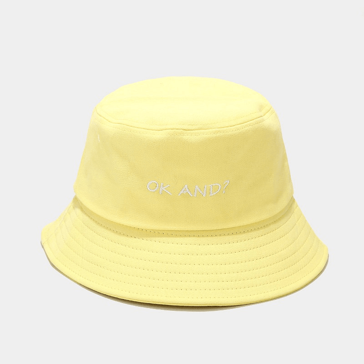 Macaron OK and Embroidered Fisherman Hat