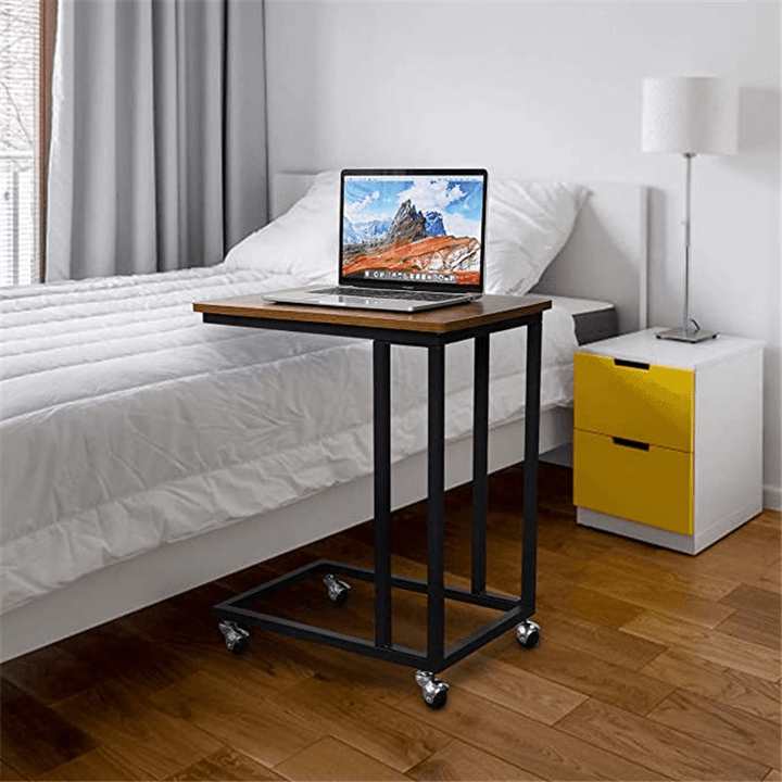 C Table Sofa Side Mobile / Fixed End Table for Living Room Coffee Laptop Desk