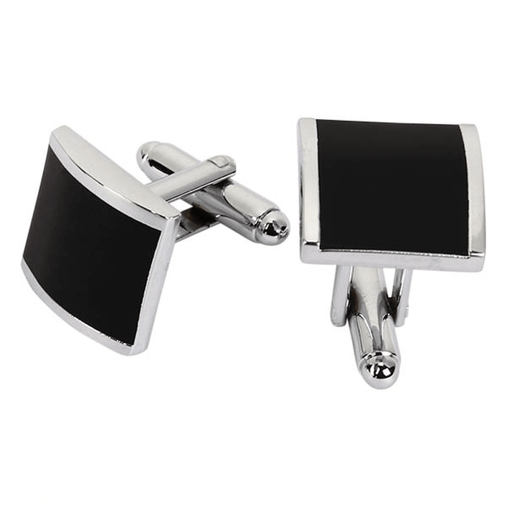 WSC Men Cufflinks Metal Series Stylish Enamel Square Shape Decoraction for Shirts