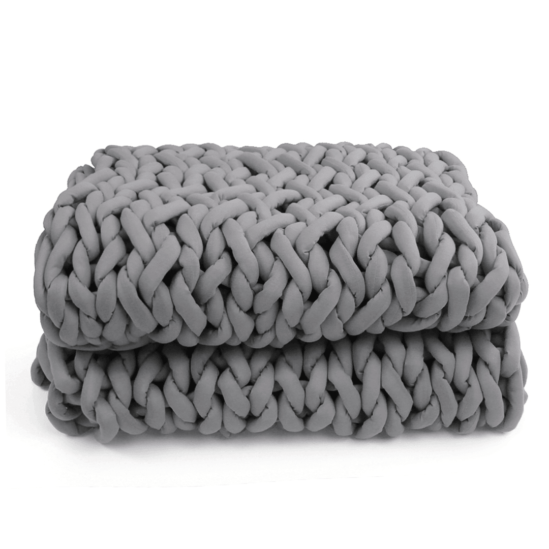 120X150Cm Handmade Knitted Blanket Soft Warm Thick Line Cotton Throw Blankets - MRSLM