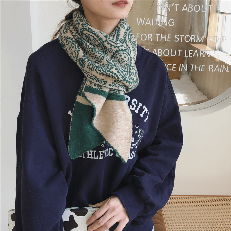 Cashew Flower Thickened Warmth Student Scarf