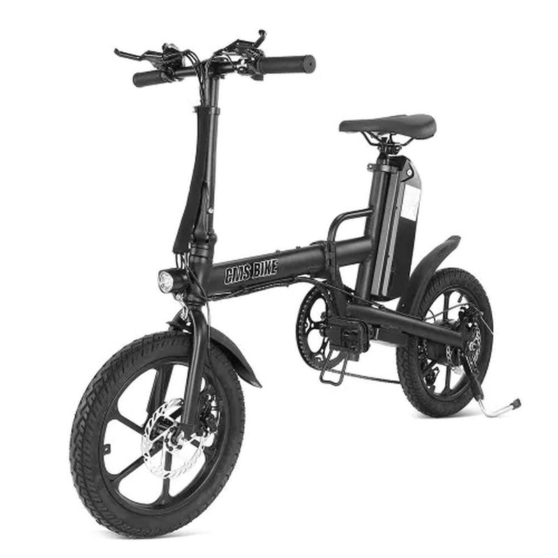 CMSBIKE F16-PLUS 13Ah 250W Black 16 Inches Folding Electric Bicycle 25Km/H 80Km Mileage Intelligent Variable Speed System Electric Bike