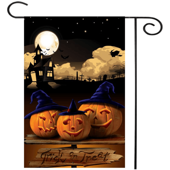 30X45Cm Halloween Polyester Pumpkins Night Flag Garden Holiday Decoration