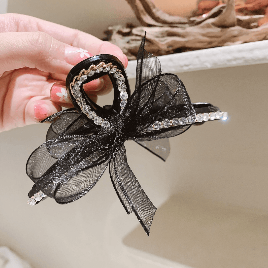 Premium Net Yarn Bow Hairpin Female Small Group Hair