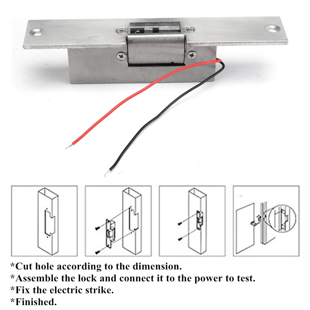 12V Electric Strikes Lock Fail Safe NC Cathode for Access Control Wood Metal Door