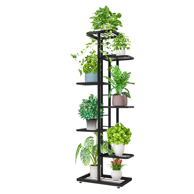 7/8 Black/White Layers Retro Iron Plant Stand Pot Plant Display Shelves Garden Home Decoration