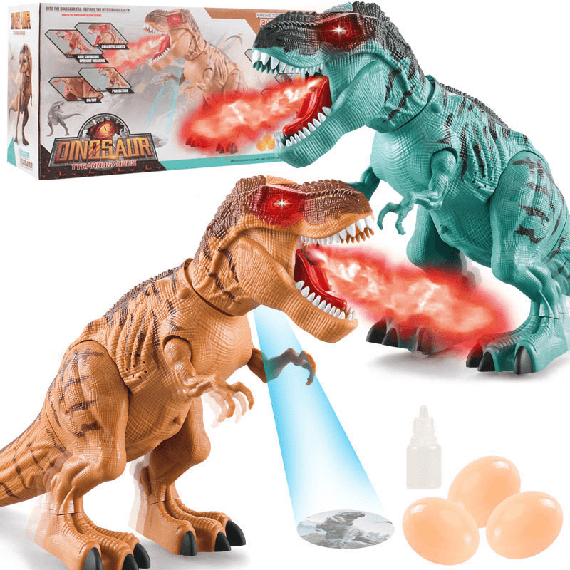 Children'S Electric Spray Egg Laying Dinosaur Toy with Light and Sound Effect