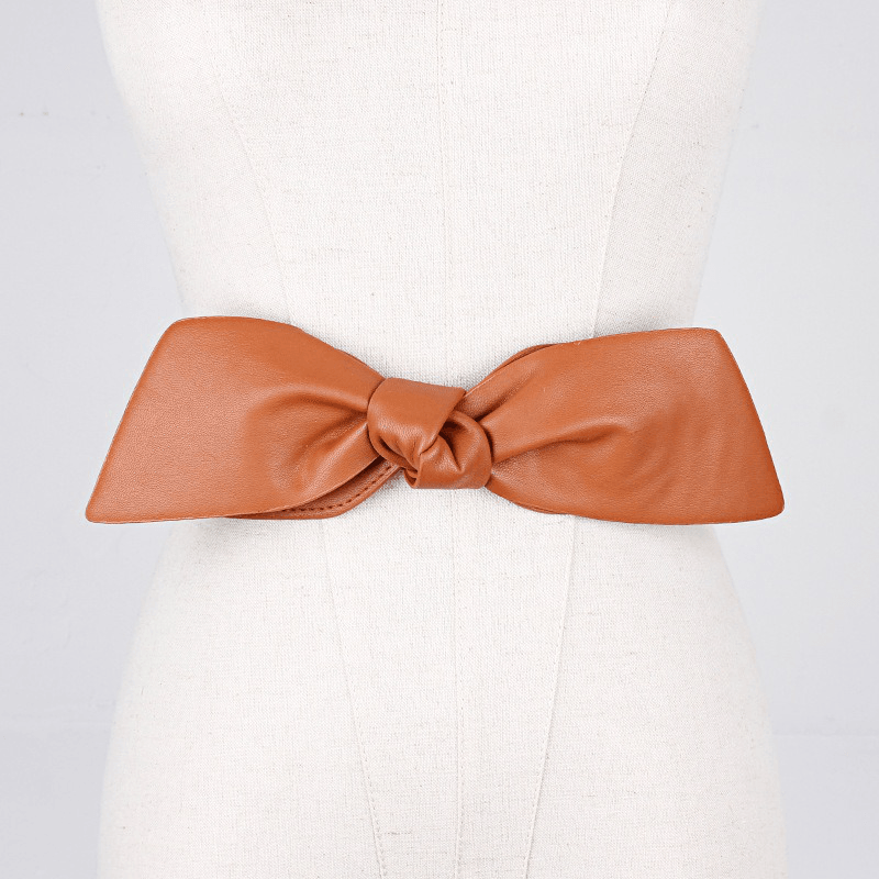 Skirt Decoration Bow PU Belt - MRSLM