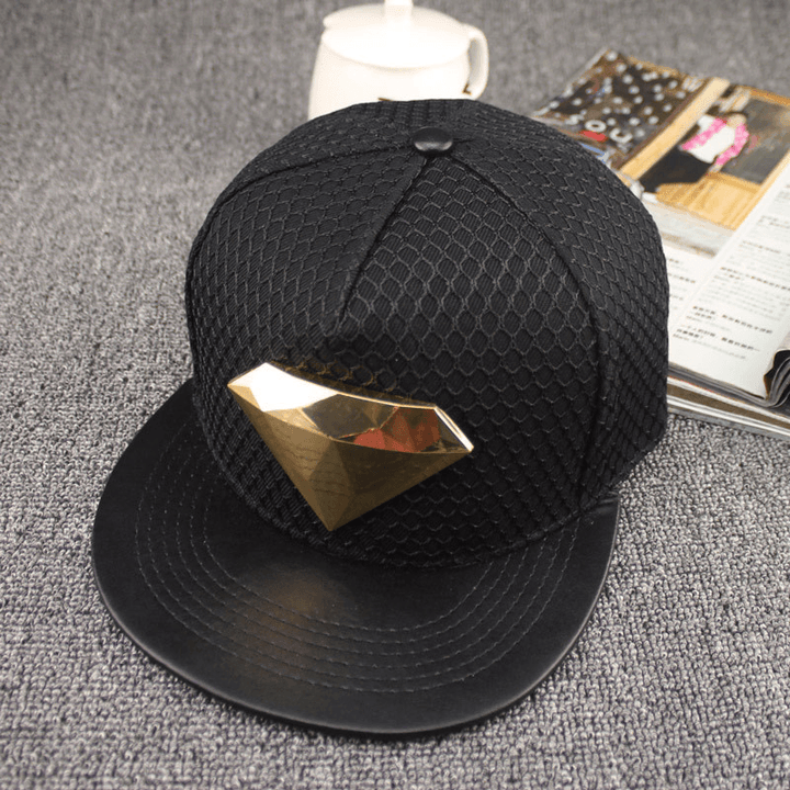 European and American Diamond New Mesh Flat Brim Hat