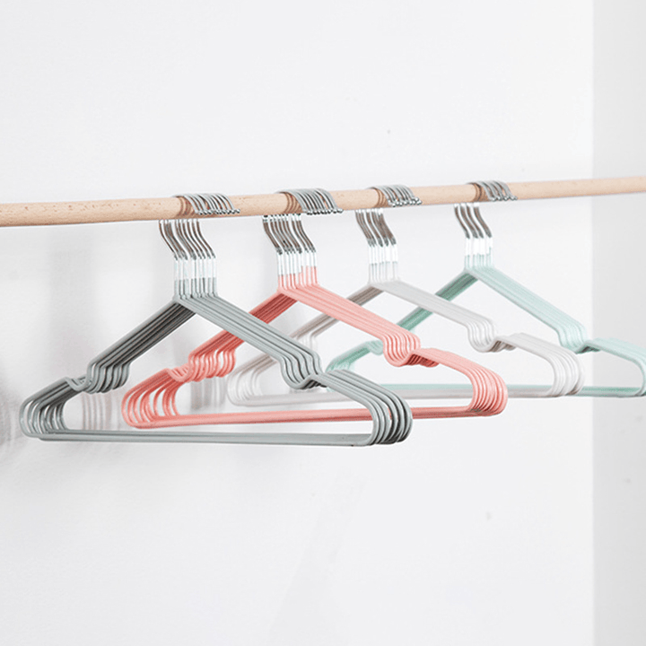 10Pcs/Set 40Cm Metal Clothes Hangers Strong Clothes Rack for Adult Anti-Skid Closet Organizer