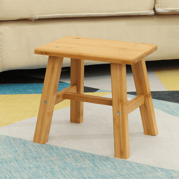 Wooden Square Stool Small Simple Children Chair Bamboo Dining Table Stool Household Bench for Home Living Room Bedroom