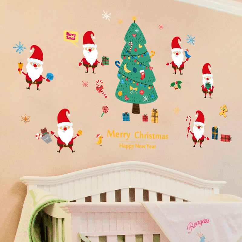 Miico SK9230 Christmas Catoon Wall Sticker Removable for Christmas Party Room Decoration