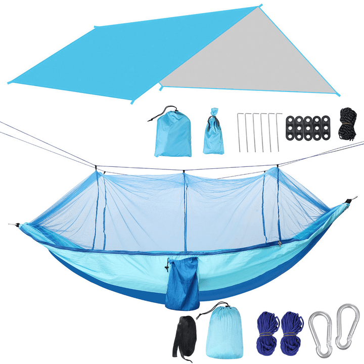 Ipree¬Æ 1-2 Person Camping Hammock+Mosquito Net Mesh+Rain Tarp Cover Sleeping Bed Swing Chair Outdoor Hunting Climbing - MRSLM