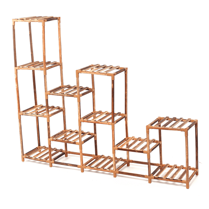 Multi-Tier Wooden Flower Pot Stand Indoor Outdoor Garden Plant Shelf Flower Succulent Storage Shelves Rack Display