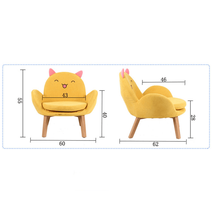 Children Single Fabric Sofa Cartoon Animal Removable Washable