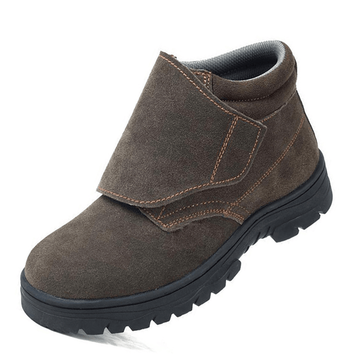 Men Cowhide Suede Non Slip Soft Sole Toe Protected Casual Safety Working Boots