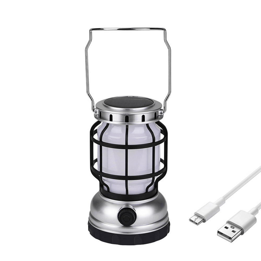 XANES¬Æ Solar Powered Kerosene Lamp Portable Camping Light Hanging Tent Lantern USB Rechargeable with Power Bank Outdoor Travel