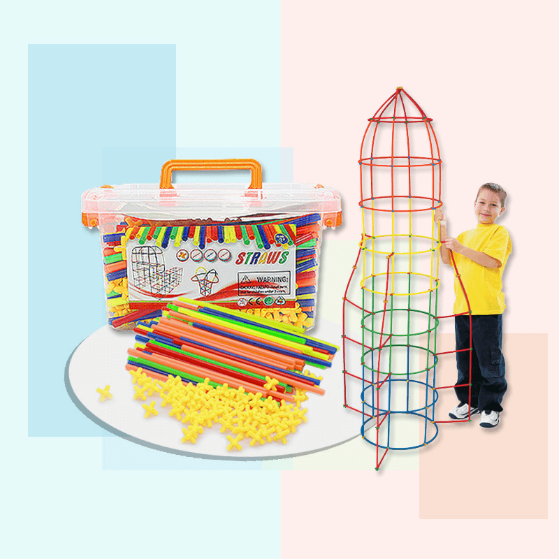 Creative 4D Straws Assembling Toy Building Blocks