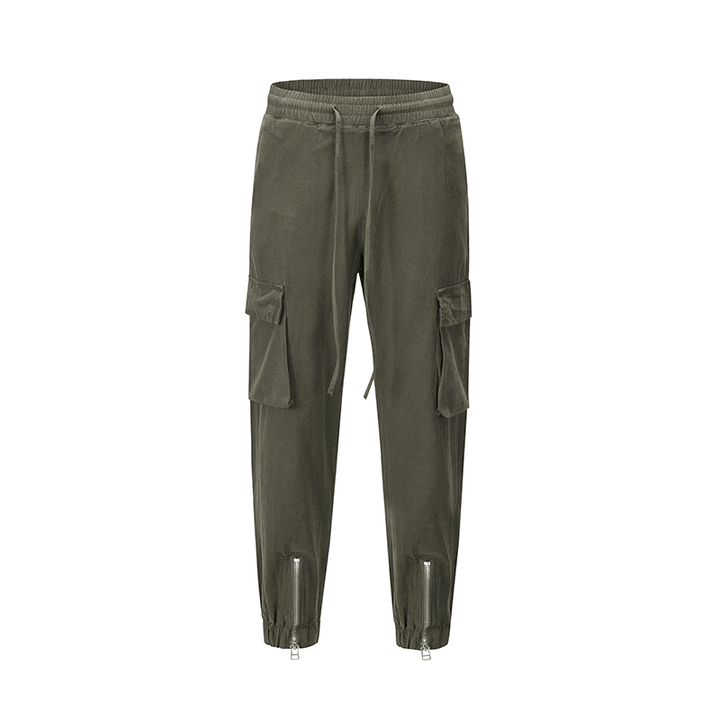 Casual Men'S Zipper Buckle Cargo Trousers