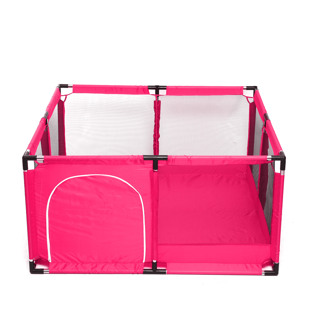 50X30'' Baby Playpen 4 Panel Kid Playhouse Play Center Yard Safety with Basketball Hoop