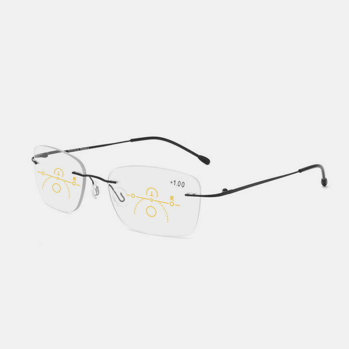 Unisex Dual-Use Frameless Multi-Focus Anti-Blue Light Intelligent Automatic Zoom Reading Glasses Presbyopic Glasses - MRSLM