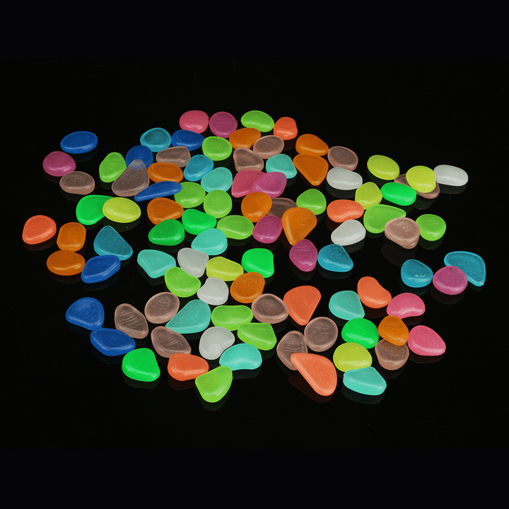 100Pcs Luminous Stones Pebble Gardening Aquarium Landscaping Pebble Villa Decorations