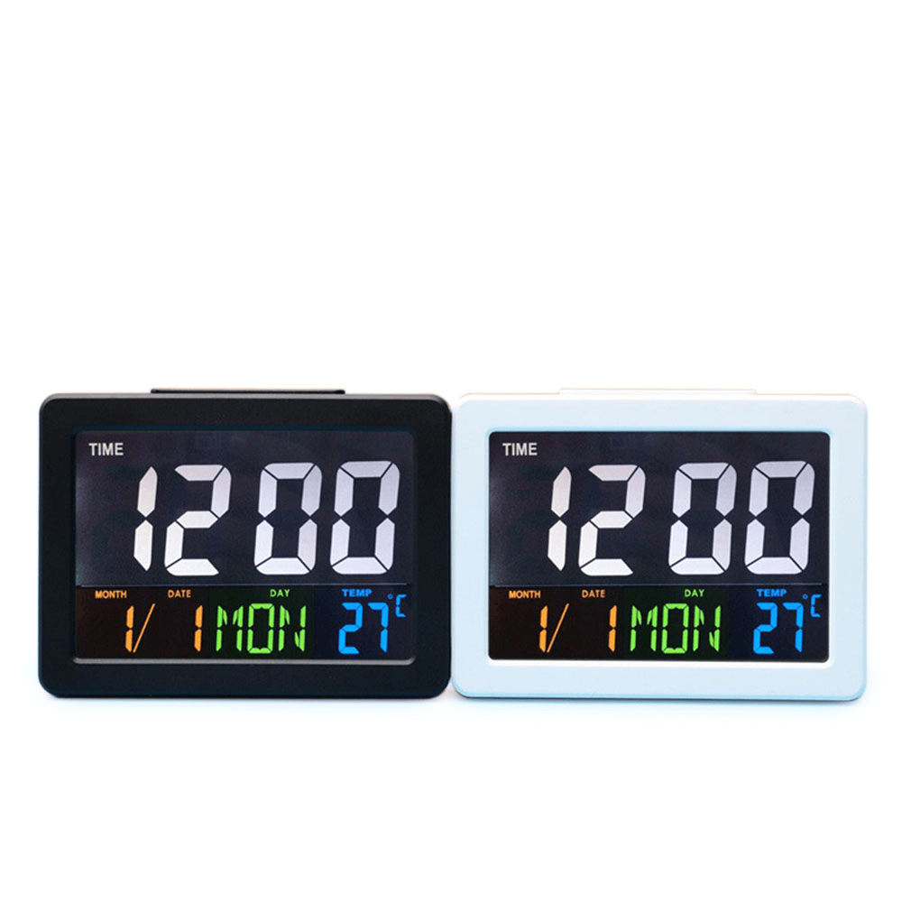 Calendar Multifunction Gift Home Temperature Clock LCD Display Desktop Electronic Digital LED Large Alarm Clock