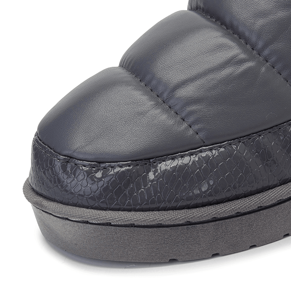 Men PU Leather Heighten-Soled Non-Slip Wear Resistant Thicken Plush Warm Home Casual Cotton Slippers