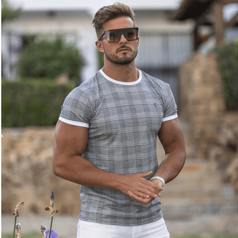 Men'S Short-Sleeved round Neck Casual Fitness Quick-Drying T-Shirt