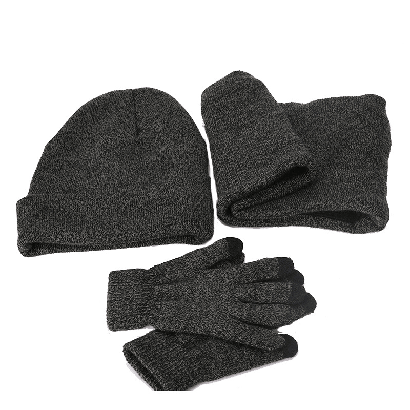 Men Women Winter Knit Hat Scarf Gloves Set - MRSLM