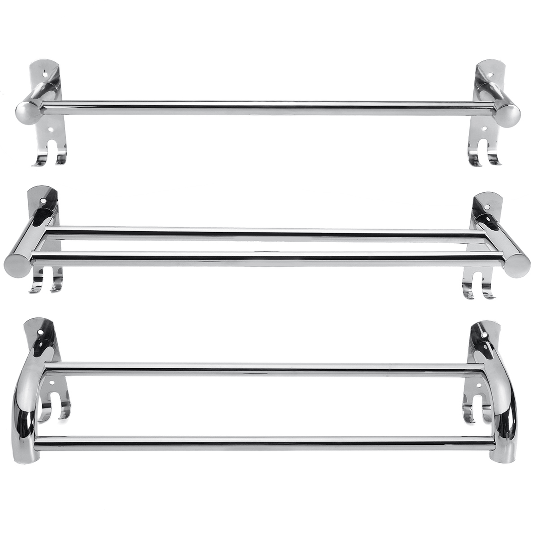 50Cm Stainless Steel Bath Shelf Wall Mounted Towel Rail Rack Single Double Shelf for Bathroom Storage