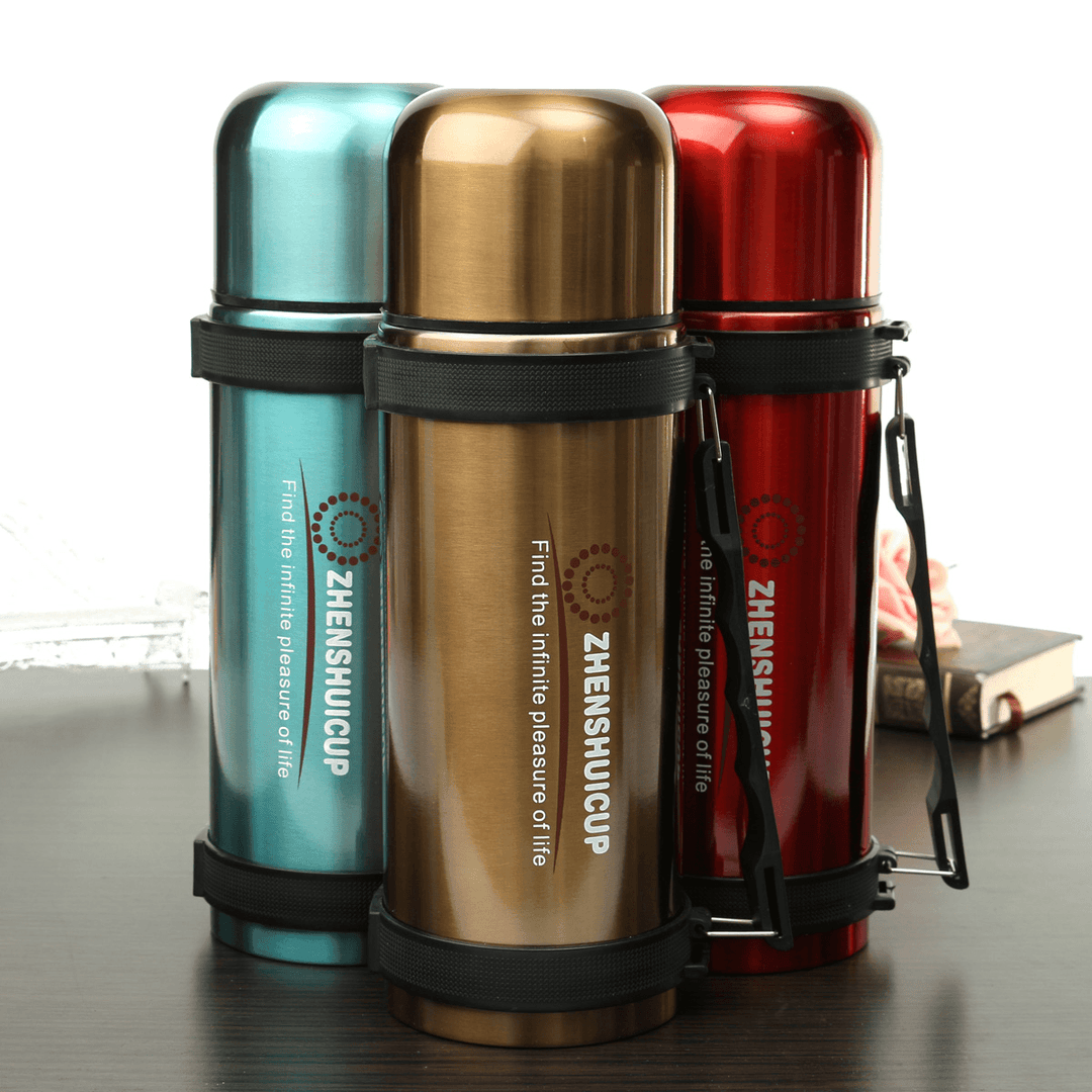 1.2L Large Outdoor Stainless Steel Travel Mug Thermos Vacuum Flask Bottle with Cup Bottles