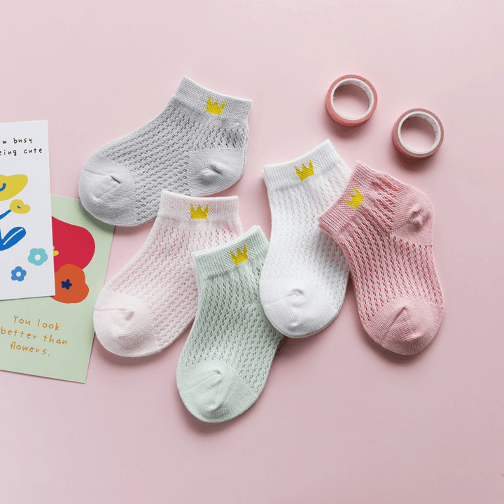 5 Pairs of Children Socks-Crown Female Treasure