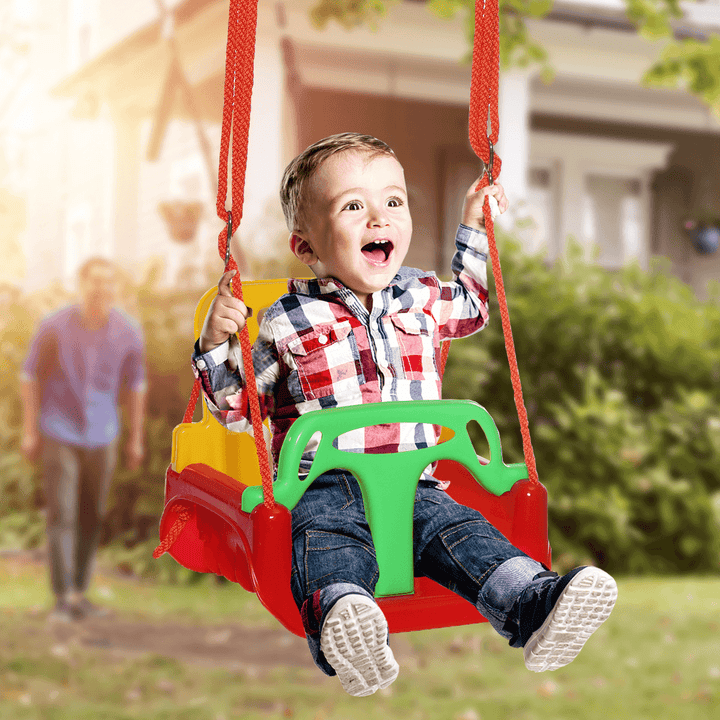 3-In-1 Kids Swing Seat Safety Secure Hanging Chair Baby Swing Outdoor Garden for More than 6 Months