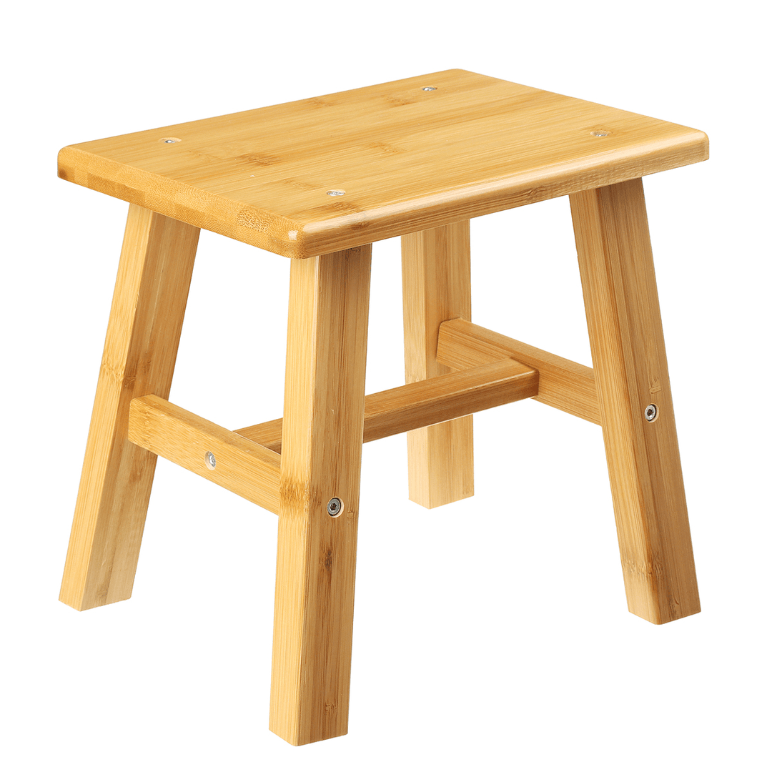 Wooden Square Stool Small Simple Children Chair Bamboo Dining Table Stool Household Bench for Home Living Room Bedroom