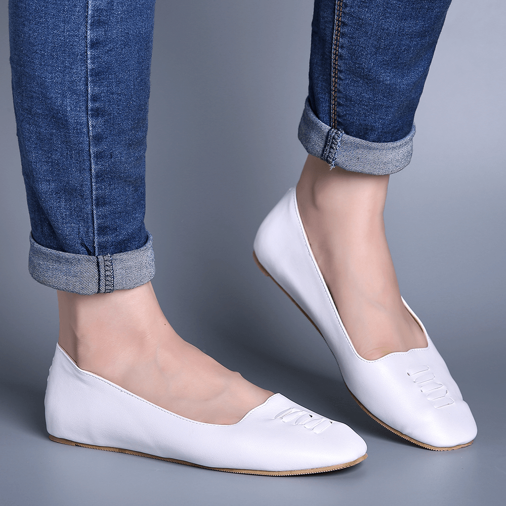 Women Square Toe Comfy Lightweight Slip on Loafers