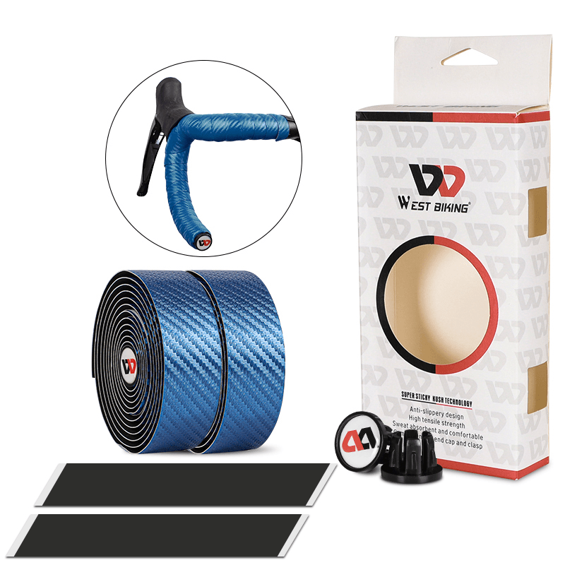 WEST BIKING EVA Bike Handlebar Tape Anti-Slip Shock Absorption Handle Bar Tape Cycling Handle Accessories with Two Plug