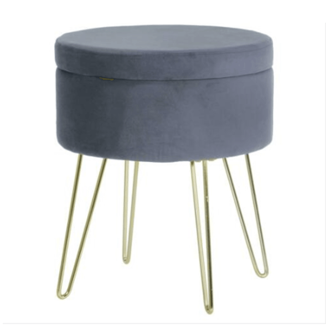 Velvet Storage Footstool Sofa Ottoman Footrest Makeup Dressing Table Stool Storage Box Bench Seat Chair Home Office Furniture