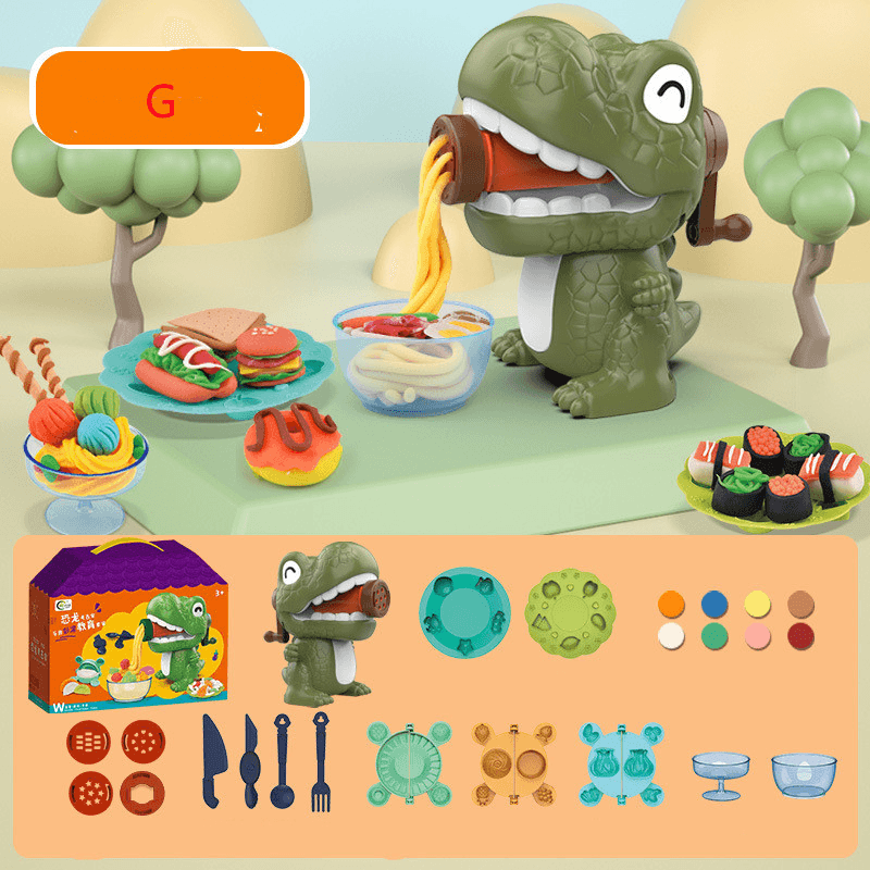 Fun Dinosaur Color Mud Machine Toy Wheat Pastel Mud Noodle Machine Set