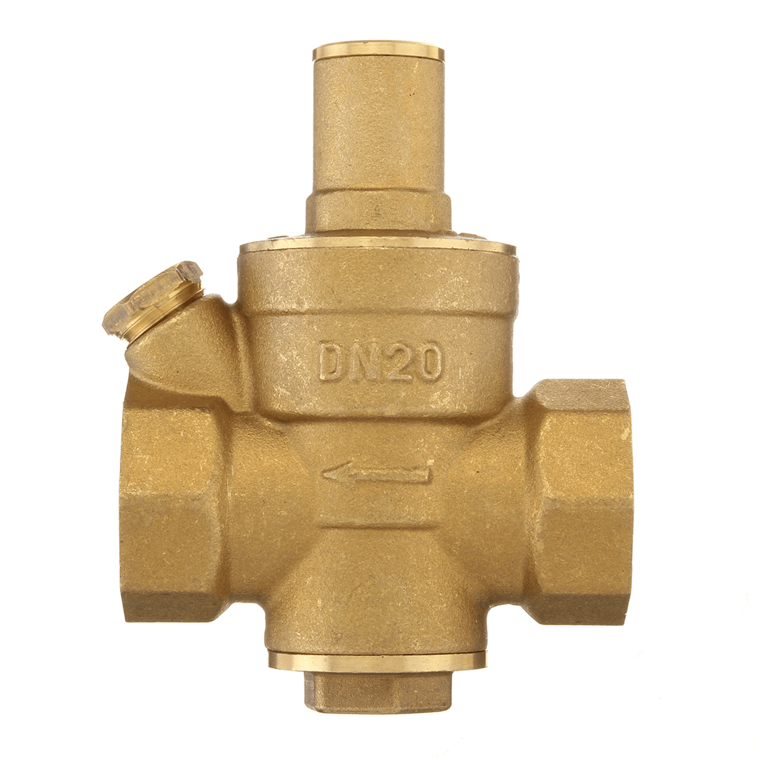 DN20 3/4" Adjustable Brass Water Pressure Regulator Reducer with Gauge Meter