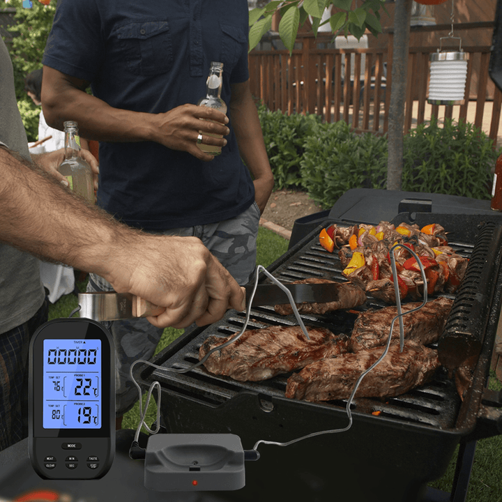 LCD Digital Kitchen BBQ Thermometer Dual Probe Detection Cooking Barbecue Grill Meat Detector