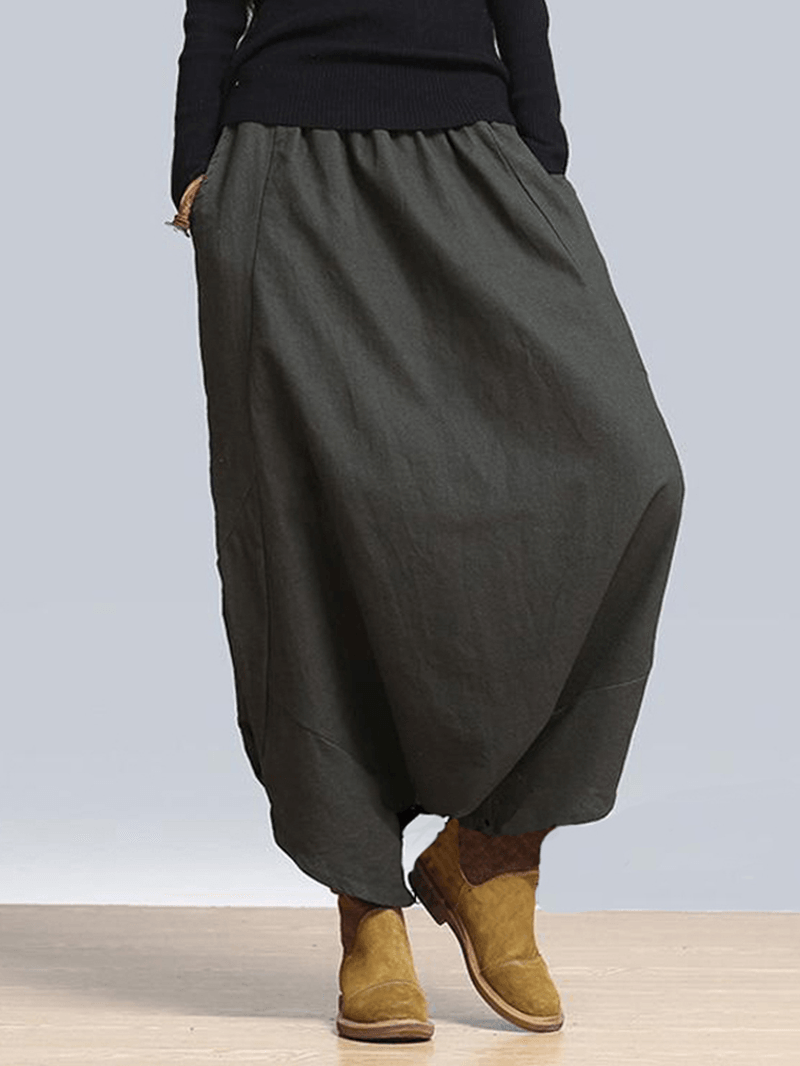 Women Elastic High Waist Street Harem Pants