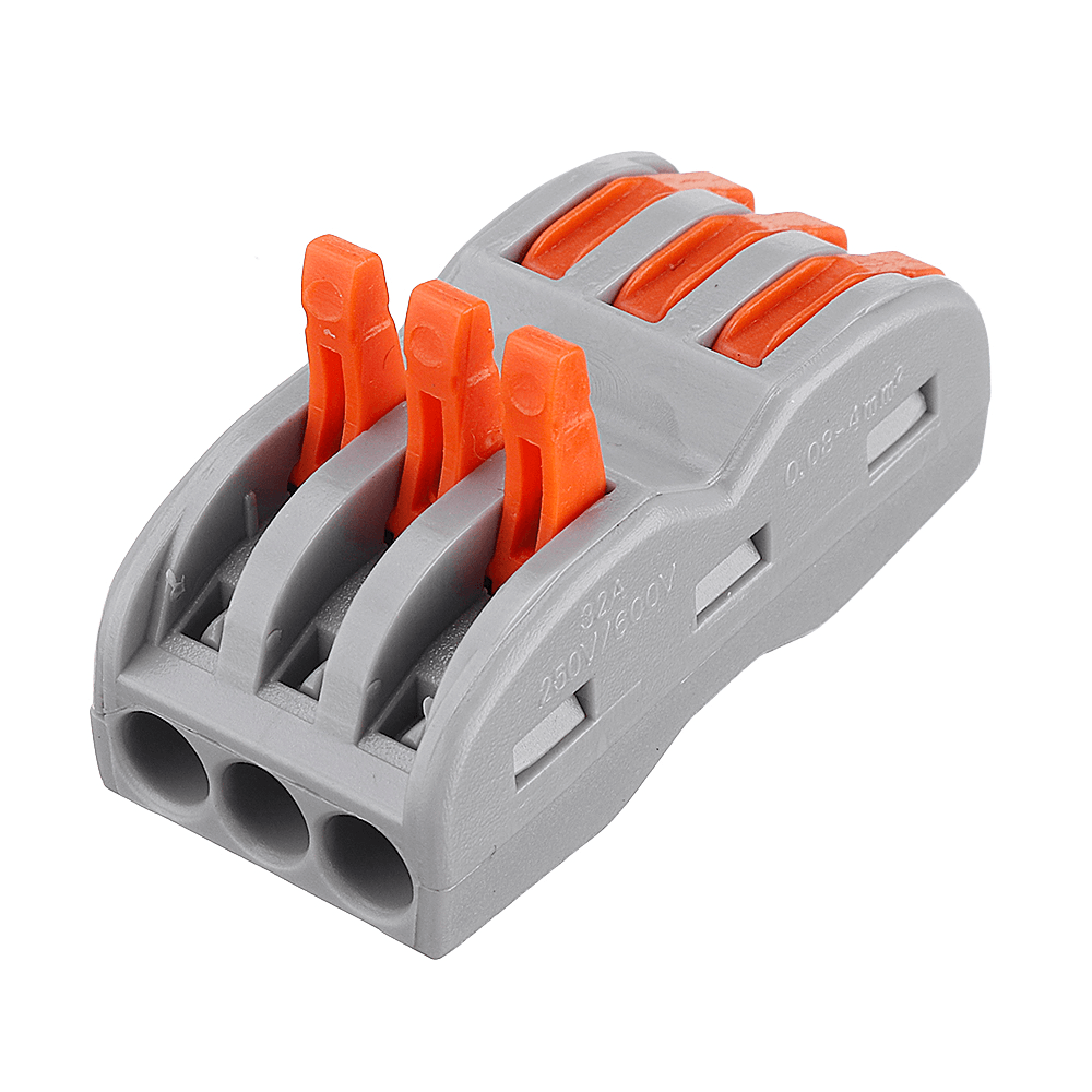 20Pcs 3Pin Wire Docking Connector Termainal Block Universal Quick Terminal Block SPL-3 Electric Cable Wire Connector Terminal 0.08-4.0Mm¬≤