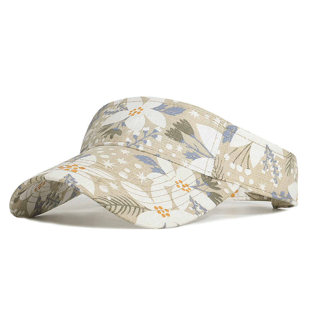 Outdoor Sports Sunshade Printed Floral Empty Top Hat