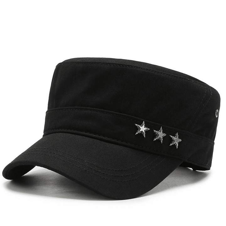 Cotton Flat Top Military Cap Five-Star Peaked Cap