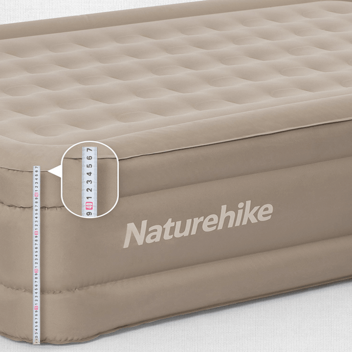 Naturehike Double Person Inflatable Bed Thickened Peach Skin Velvet Mattress Silent Portable Outdoor Camping Travel Inflatable Mattress Max Load 150Kg