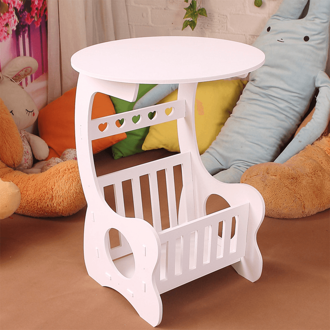 Modern Coffee Table European Creative Mini Magazine Books Storage Shelf Bracket Bookshelf round Tea Table