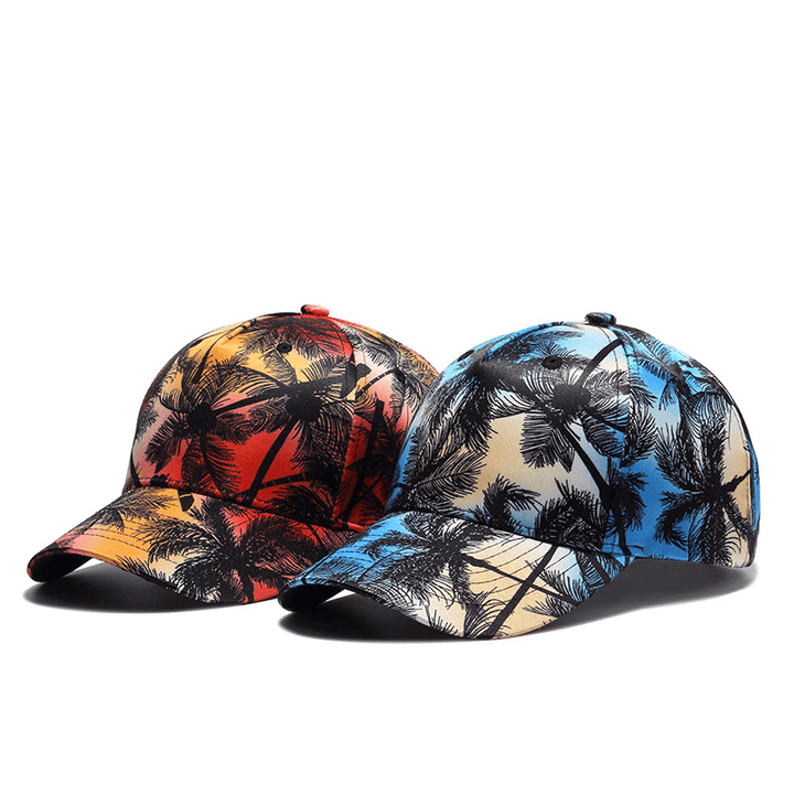 Printed Coconut Pattern Curved Cap